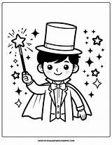 Coloring Magician Magic Pages Mailman Kids Young Showing Sheets Para  sketch template