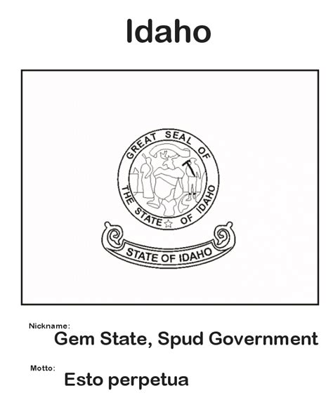 USA-Printables: Idaho State Flag - State of Idaho Coloring Pages