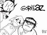 Gorillaz 2d Coloring Pages sketch template