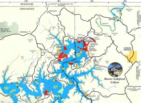 Beaver Lake Map – Beaver Lakefront Cabins