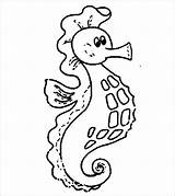 Coloring Page Of Cute Seahorse  ColoringBay sketch template