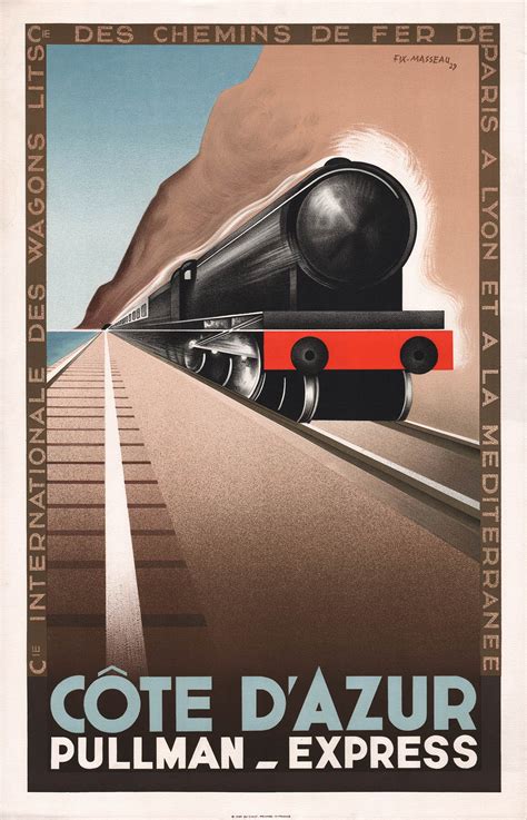 Train Art Deco Style Southern Railway, Travel South For Winter Sunshine Poster ...