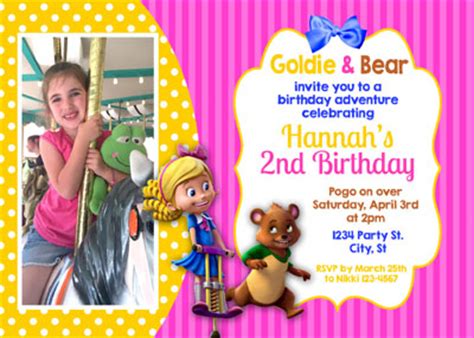 Goldie and Bear Birthday Party Invitations | Goldie & Bear Birthday Invitations