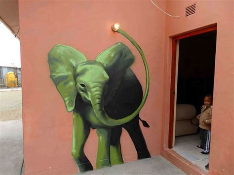 Elephant Graffiti Art In South Africa To Give People Hope