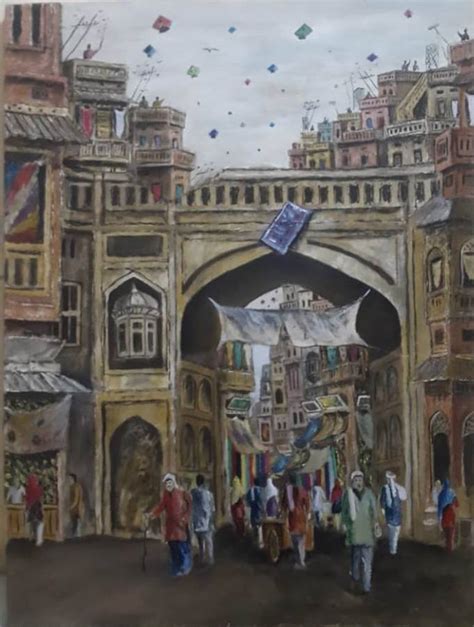 Old City Lahore Painting by Sajjad Ahmad | Saatchi Art