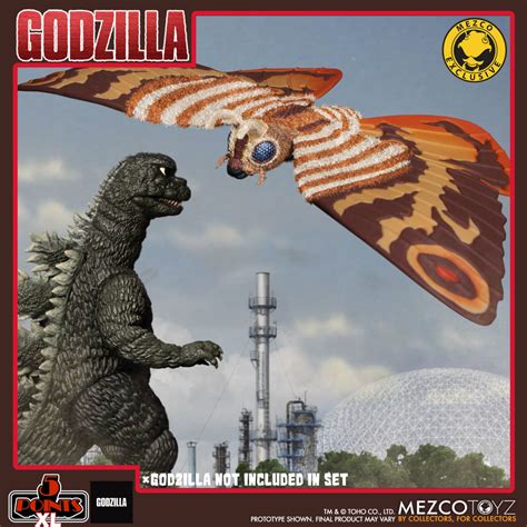 5 Points XL Mothra vs. Godzilla (1964): Mothra and Shobijin Twins Boxed Set | Mezco Toyz