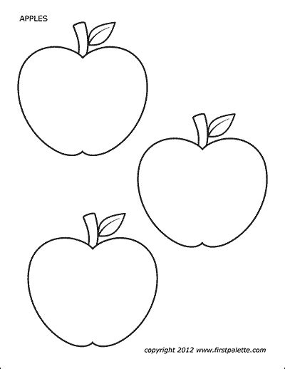 Apples | Free Printable Templates & Coloring Pages | FirstPalette.com