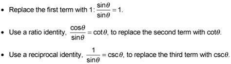 Cotangent and Cosecant Identities on a Unit Circle - dummies