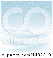 3d Winter Landscape with Snow Falling, Bare Branches and Blue Sky Posters, Art Prints by ...