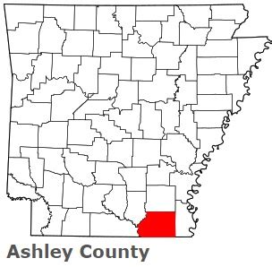 Ashley County on the satellite map of Arkansas 2023. Actual satellite ...