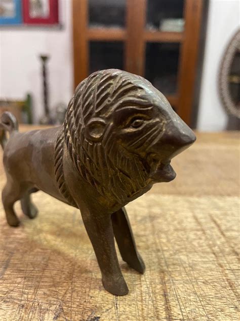 Lion Figurine Vintage Brass Lion Statue Sculpture - Etsy