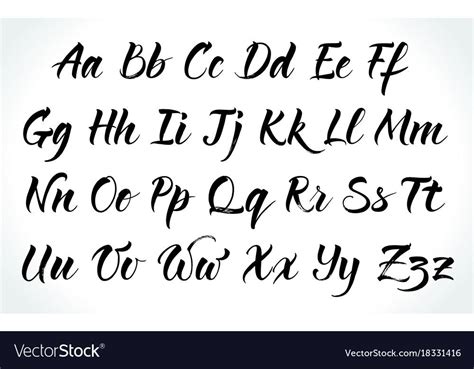 Brushpen lettering alphabet vector image on VectorStock | Lettres ...