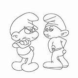 Grouchy Smurf Coloring Page sketch template