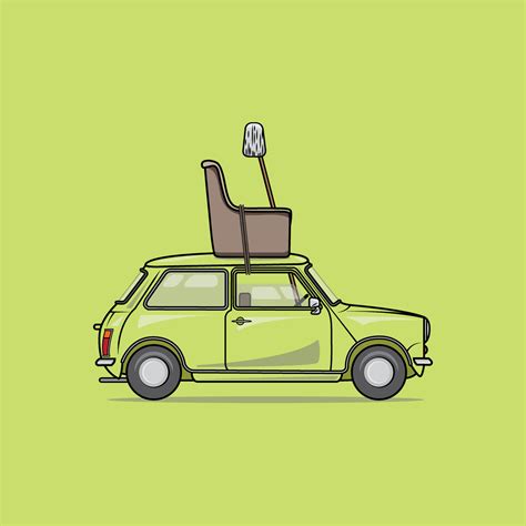 Mr. Bean's Shopping Car Flat Vector illustration by vinvecto on Dribbble