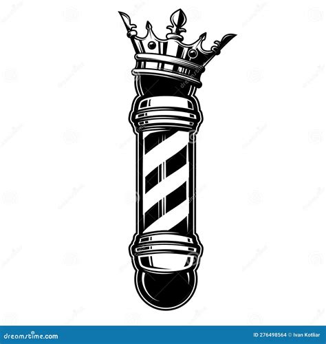 Barber Pole with King Crown. Design Element for Logo, Label, Sign, Emblem Stock Vector ...