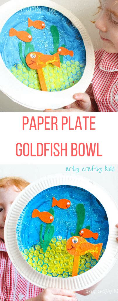 Paper Plate Goldfish Bowl Craft - Arty Crafty Kids