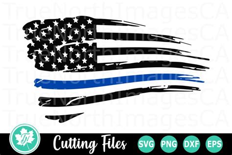 Thin Blue LIne SVG | Distressed American Flag