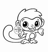 Monkey Coloring Pages Cute Baby Drawing Kids Monkeys Animals Drawings  sketch template