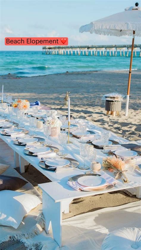 Beach Elopement ️ | Picnic wedding, Beach elopement, Long beach wedding