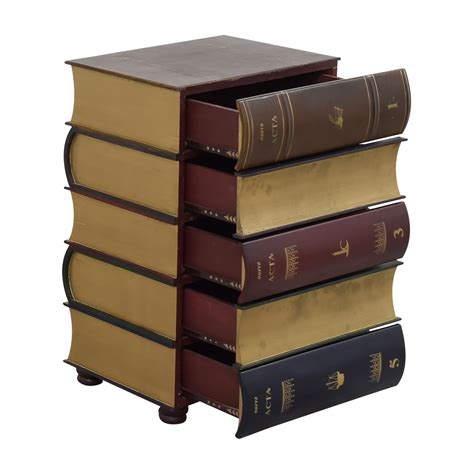 35% OFF - Stacked Books Five Drawer Side Table / Tables