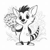 Kids Coloring Page Of A Happy Skunk With Flowers That Is Blank And  sketch template