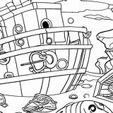 Page à Colorier Sur Une épave Nautique · Creative Fabrica sketch template