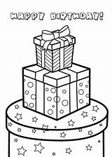 Gift Boxes For Birthday – Happy birthday Coloring Page  Free Printable sketch template