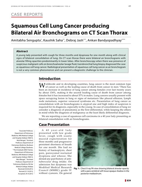 (PDF) Squamous Cell Lung Cancer producing Bilateral Air Bronchograms on CT Scan Thorax