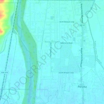 Bosque Farms topographic map, elevation, terrain