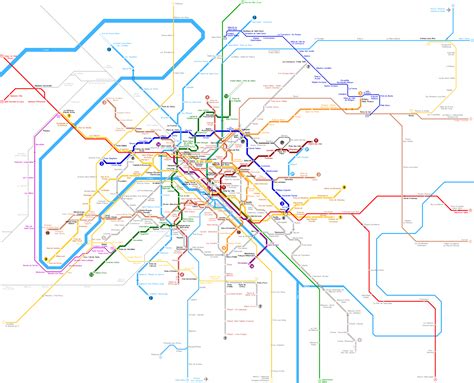 Full large detailed metro map of Paris city. Paris city full large detailed metro map | Vidiani ...