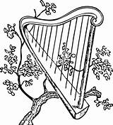 Music And Musical Instrument Coloring Pages Pictures  Harp Clip sketch template