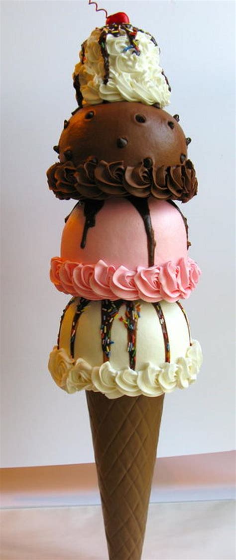 Ice Cream Cone Cake - Decorated Cake by Kerrin - CakesDecor