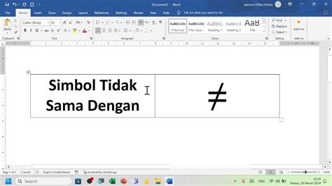 Cara Memunculkan Simbol "Tidak Sama Dengan" di Lembar Kerja Microsoft ...