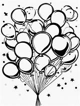 Birthday Balloons And Confetti Coloring Pages  sketch template