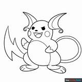 Raichu Pokémon Coloring Page  Easy Drawing Guides sketch template
