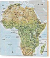 Africa Continent Map With Relief by Globe Turner, Llc