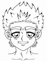 Anime Boy Face Coloring Page  Free Printable Pages For Kids sketch template