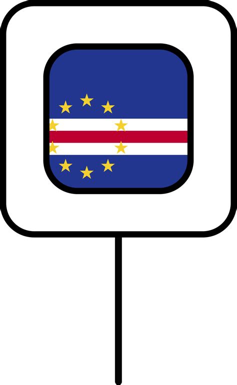 Cape Verde flag square pin icon. 24076514 PNG