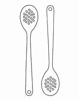 Slotted spoon coloring Page  Coloring Pages spoons Spoon sketch template