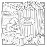Popcorn Coloring Pages sketch template
