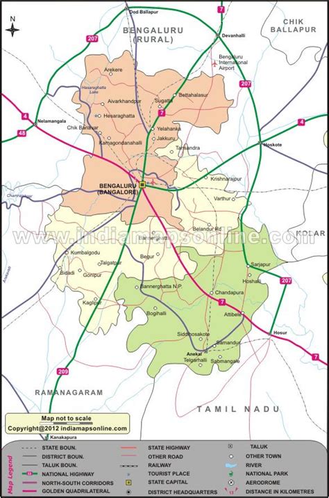 Bangalore urban map - Bangalore urban district map (Karnataka - India)