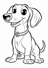 Premium Vector  Dachshund Coloring Page Line Art sketch template