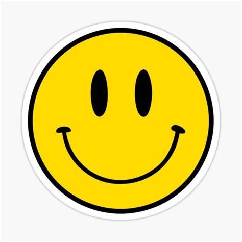 a yellow smiley face sticker