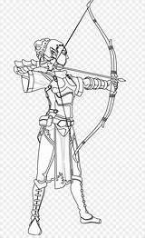 Archer Coloring Archery Clipart Drawing Female Elven Svg Arrow Bow  sketch template
