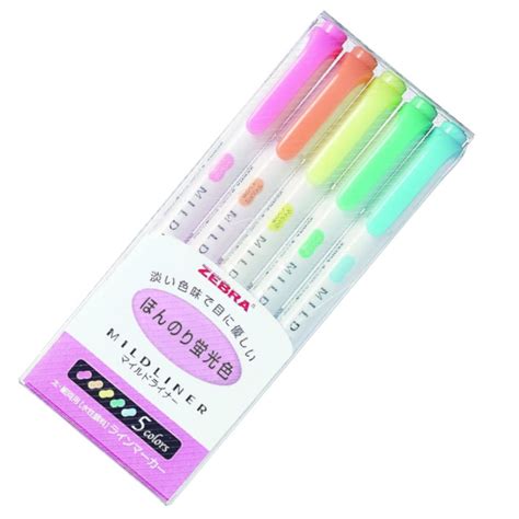 Buy Zebra Mildliner Pastel Colour highlighters - set of 5 at Something ...