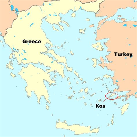 Where is Kos island located in Greece?