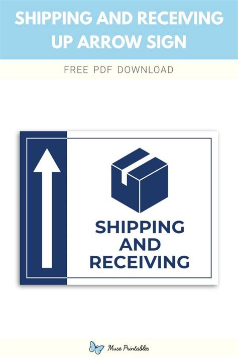 Free printable shipping and receiving up arrow sign template in PDF format. Download it at https ...