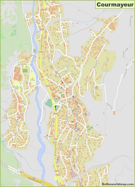 Detailed Map of Courmayeur - Ontheworldmap.com