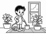 Cleaning Coloring Activity For Kids  Page sketch template