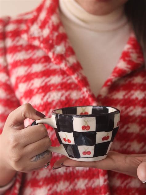 Buy WEAVING HOMES Cherry Blossom Mug 200Ml Handmade Ceramic Mugs Gift to Best Friend Coffee/Tea ...